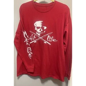 Salt Life Skull And Poles Red Long Sleeve T-Shirt Size Large